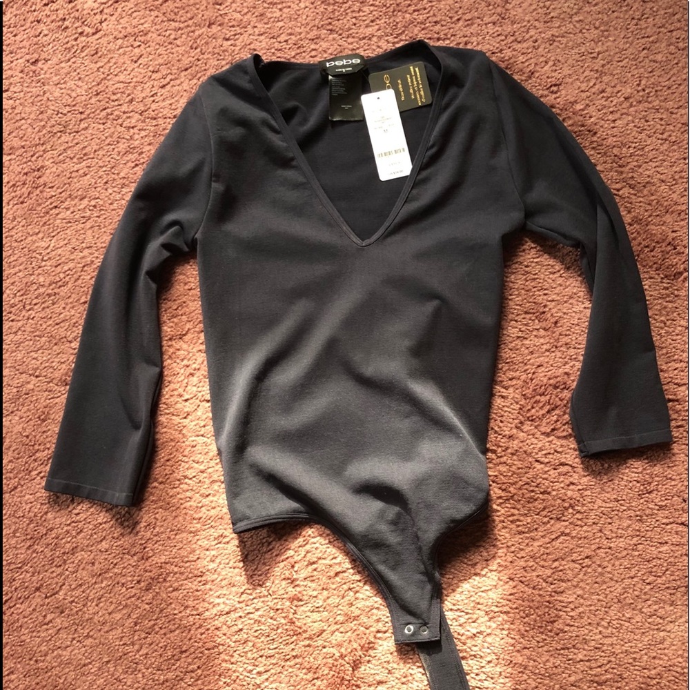Bebe V-neck long sleeve bodysuits (2)